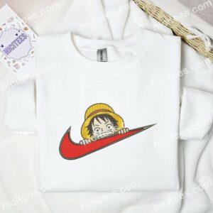 Luffy Face One Piece Anime Embroidered Shirt 1 Luffy Face One Piece Anime Embroidered Shirt 3