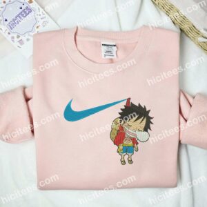 Luffy Chibi Sleeping One Piece Anime Embroidered Shirt 2 Luffy Chibi Sleeping One Piece Anime Embroidered Shirt