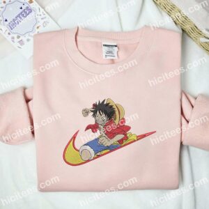 Luffy Attack One Piece Anime Embroidered Shirt 2 Luffy Attack One Piece Anime Embroidered Shirt