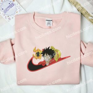 Luffy Hand Fire One Piece Anime Embroidered Shirt 2 Luffy Hand Fire One Piece Anime Embroidered Shirt