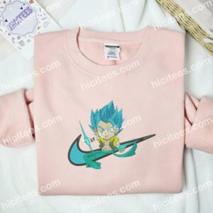 Gogeta Blue Chibi Dragon Ball Anime Embroidered Shirt 2 Gogeta Blue Chibi Dragon Ball Anime Embroidered Shirt