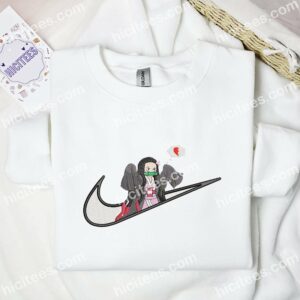 Nezuko Cute Demon Slayer Anime Embroidered Shirt 1 Nezuko Cute Demon Slayer Anime Embroidered Shirt 3