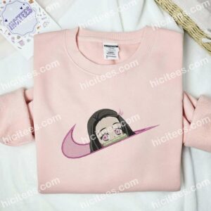 Nezuko Face Demon Slayer Anime Embroidered Shirt
