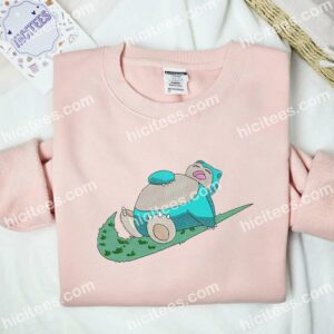 Snorlax Pokemon Anime Embroidered Shirt
