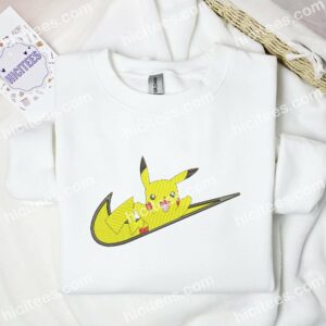 Pikachu Happy Pokemon Anime Embroidered Shirt 1 Pikachu Happy Pokemon Anime Embroidered Shirt 3