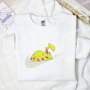 Pikachu Sleep Pokemon Anime Embroidered Shirt 1 Pikachu Sleep Pokmon Anime Embroidered Shirt 3