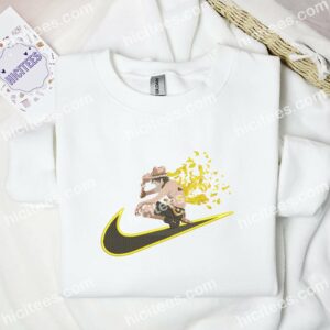 Ace Side Profile Sitting One Piece Anime Embroidered Shirt 1 Portgas D Ace Side Profile Sitting One Piece Anime Embroidered Shirt 3