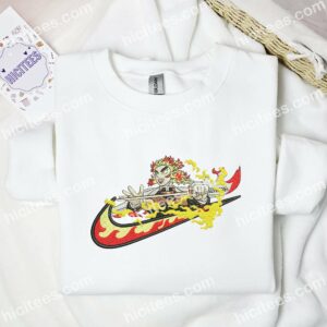 Rengoku Kyojuro Demon Slayer Anime Embroidered Shirt 1 Rengoku Kyojuro Demon Slayer Anime Embroidered Shirt 3