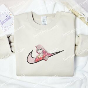Zero Two Darling in the Franxx Anime Embroidered Shirt 1 Zero Two Darling in the Franxx Anime Embroidered Shirt 3