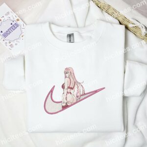 Zero Two Sexy Darling in the Franxx Anime Embroidered Shirt 1 Zero Two Sexy Darling in the Franxx Anime Embroidered Shirt 3