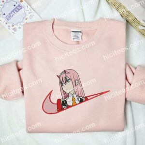 Zero Two Sad Darling in the Franxx Anime Embroidered Shirt 2 Zero Two Sad Darling in the Franxx Anime Embroidered Shirt