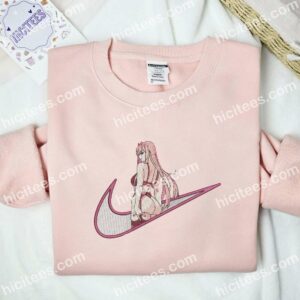 Zero Two Sexy Darling in the Franxx Anime Embroidered Shirt 2 Zero Two Sexy Darling in the Franxx Anime Embroidered Shirt