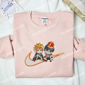 Kageyama And Hinata Chibi Haikyuu Anime Embroidered Shirt 2 Kageyama And Hinata Chibi Haikyuu Anime Embroidered Shirt