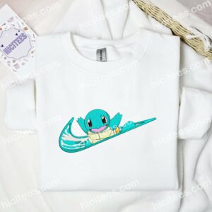 Squirtle Pokemon Anime Embroidered Shirt 1 Squirtle Pokemon Anime Embroidered Shirt 3 2