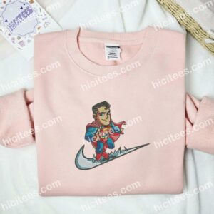 Superman Chibi Flying Movie Embroidered Shirt