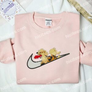 Arcanine Pokemon Anime Embroidered Shirt 1