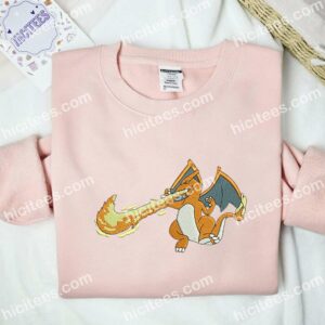 Charizard Pokemon Anime Embroidered Shirt 2 Charizard Pokemon Anime Embroidered Shirt