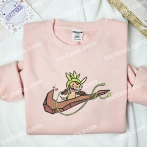 Chespin Pokemon Anime Embroidered Shirt 2 Chespin Pokemon Anime Embroidered Shirt