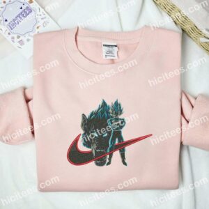 Vegeta And Giant Monkey Form Dragon Ball Anime Embroidered Shirt 2 Vegeta And Giant Monkey Form Dragon Ball Anime Embroidered Shirt