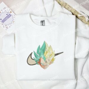 Vegeta Green And Yellow Hair Dragon Ball Anime Embroidered Shirt 1 Vegeta Green And Yellow Hair Dragon Ball Anime Embroidered Shirt 3
