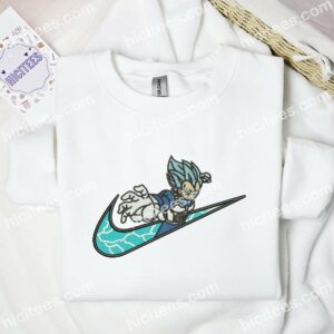 Vegeta Super Saiyan Lightning Dragon Ball Anime Embroidered Shirt 3