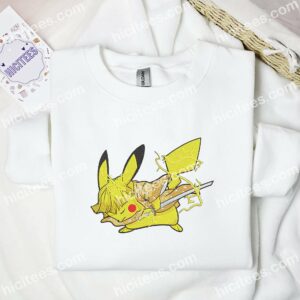Pikachu Cosplay Zenitsu Pokemon Anime Embroidered Shirt 3 1