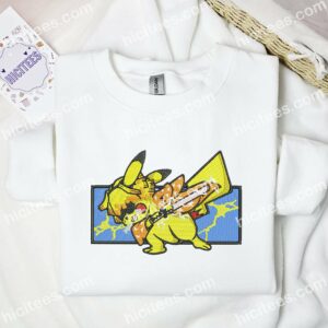 Pikachu Cosplay Zenitsu Pokemon Anime Embroidered Shirt 1 Pikachu Cosplay Zenitsu Pokemon Anime Embroidered Shirt 3