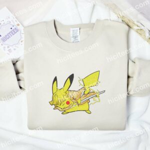 Pikachu Cosplay Zenitsu Pokemon Anime Embroidered Shirt 1