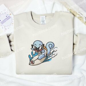 Squirtle Pokemon Anime Embroidered Shirt 2 Squirtle Pokemon Anime Embroidered Shirt 8