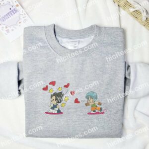 Vegeta In love With Bulma Dragon Ball Anime Embroidered Shirt 1 Vegeta In love With Bulma Dragon Ball Anime Embroidered Shirt 3