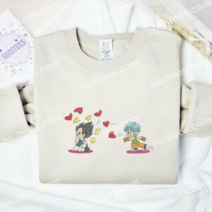 Vegeta In love With Bulma Dragon Ball Anime Embroidered Shirt 2 Vegeta In love With Bulma Dragon Ball Anime Embroidered Shirt