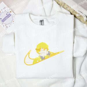 Zenitsu Demon Slayer Anime Embroidered Shirt 1 Zenitsu Demon Slayer Anime Embroidered Shirt