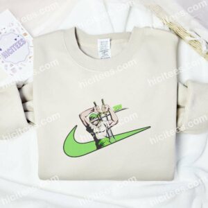 Zoro Three Swords Style One Piece Anime Embroidered Shirt 1 Zoro Three Swords Style One Piece Anime Embroidered Shirt 3 2