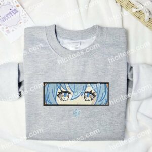 Ganyu Eyes Genshin Impact Anime Embroidered Shirt 1 Ganyu Eyes Genshin Impact Anime Embroidered Shirt 3