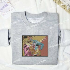 Giorno and Mista Jojo Bizarre Adventure Anime Embroidered Shirt 1 Giorno and Mista Jojo Bizarre Adventure Anime Embroidered Shirt 3
