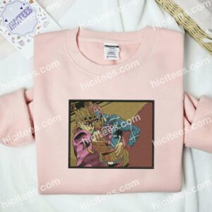 Giorno and Mista Jojo Bizarre Adventure Anime Embroidered Shirt 2 Giorno and Mista Jojo Bizarre Adventure Anime Embroidered Shirt