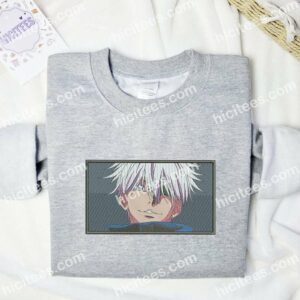 Satoru Gojo Face Jujutsu Kaisen Anime Embroidered Shirt 1 Satoru Gojo Face Jujutsu Kaisen Anime Embroidered Shirt 3