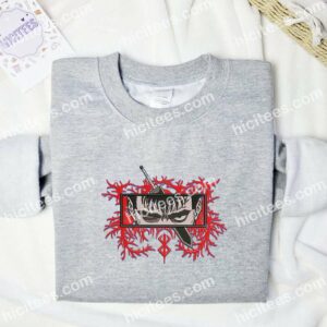 Guts Angry Eyes Berserk Anime Embroidered Shirt 1 Guts Angry Eyes Berserk Anime Embroidered Shirt 3 1