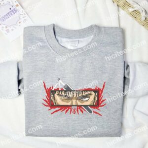 Guts Eyes Berserk Anime Embroidered Shirt 1 Guts Eyes Berserk Anime Embroidered Shirt 3 1