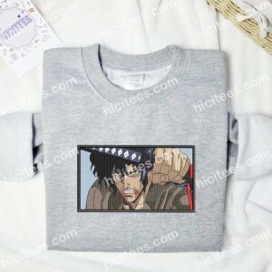 Guts Face Berserk Anime Embroidered Shirt 3