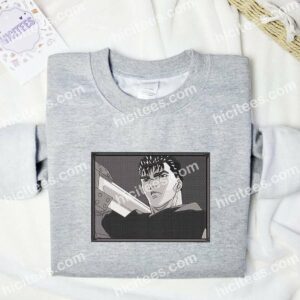 Guts Serious Face Berserk Anime Embroidered Shirt 1 Guts Serious Face Berserk Anime Embroidered Shirt 3