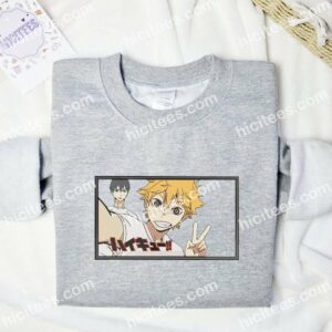 Hinata And Kageyama Haikyuu Anime Embroidered Shirt 1 Hinata And Kageyama Haikyu Anime Embroidered Shirt 3
