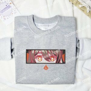 Hu Tao Eyes Genshin Impact Anime Embroidered Shirt 1 Hu Tao Eyes Genshin Impact Anime Embroidered Shirt 3