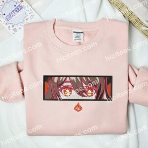 Hu Tao Eyes Genshin Impact Anime Embroidered Shirt 2 Hu Tao Eyes Genshin Impact Anime Embroidered Shirt
