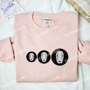 No Face Spirited Away Anime Embroidered Shirt 2 No Face Spirited Away Anime Embroidered Shirt