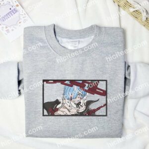 Rem With Chain Re Zero Anime Embroidered Shirt 1 Rem With Chain Re Zero Anime Embroidered Shirt 3