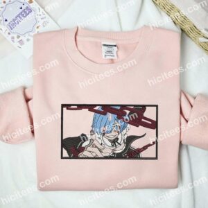 Rem With Chain Re Zero Anime Embroidered Shirt 2 Rem With Chain Re Zero Anime Embroidered Shirt