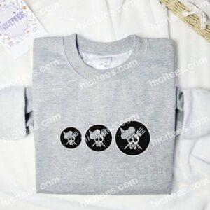 Sanji Jolly Roger One Piece Anime Embroidered Shirt 1 Sanji Jolly Roger One Piece Anime Embroidered Shirt 3 1