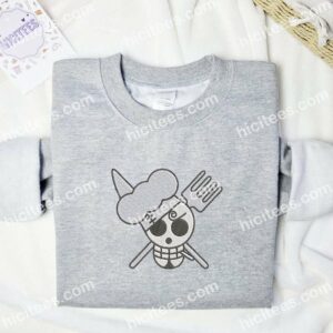 Sanji Jolly Roger One Piece Anime Embroidered Shirt 1 Sanji Jolly Roger One Piece Anime Embroidered Shirt 3