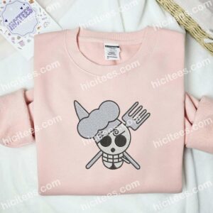 Sanji Jolly Roger One Piece Anime Embroidered Shirt 2 Sanji Jolly Roger One Piece Anime Embroidered Shirt